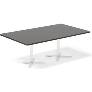 Konferencebord DNA, Antracit 2000x1200 mm rektangulært, Hvid understel