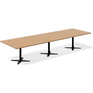 Konferencebord DNA, Bøg 3800x1200 mm rektangulært, Sort understel