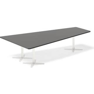 Office konferencebord trapezformet 320x180cm Antracit med hvidt stel