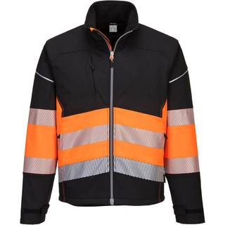 PW3 hi-vis kl. 1 softshell jakke - Sort/Orange (Størrelse: L)
