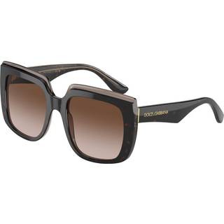 Dolce & Gabbana DG4414F Asian Fit 502/13 54 Solbriller Kvinder Tortoiseshell - Dark Tortoise On Transparent Brown - 54mm