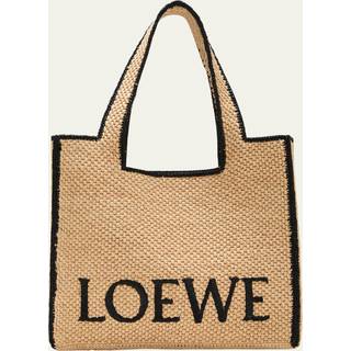 Loewe Slit Tote Large raffia tote bag - beige - One Size