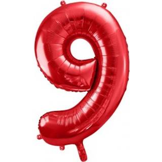 Folieballon Tal 9 Rød 86 cm – Perfekt til Fødselsdage & Jubilæer med Helium