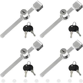 BTMB 4PCS skuffe Display Case Showcase Skydes glasdør Ratchetlås med 8 taster (både nøgle)