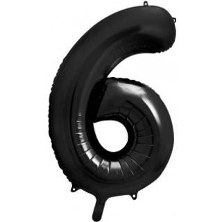 Folieballon Tal 6 Sort 86 cm - Perfekt til Festlig Dekoration & Jubilæer