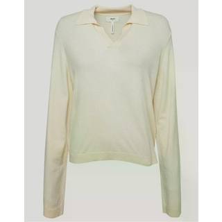 OBJECT - Beige - Objthess L/S V-Neck Knit Polo Noos - Large