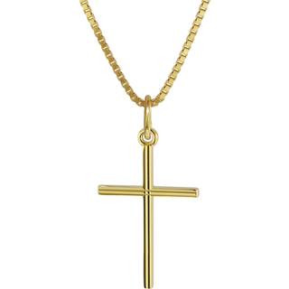 trendor 08496 Kreuz-Anhänger Gold 333 mit goldplattierter Halskette