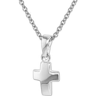 trendor 35787 Silber Kinder-Halskette mit Kreuz-Anhänger