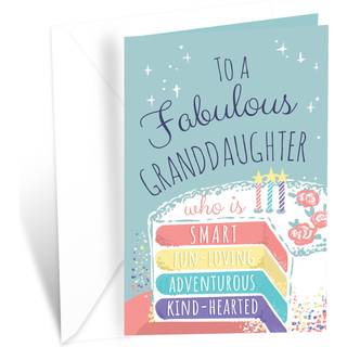 Prime Greetings f?dselsdagskort til barnebarn lavet i Amerika milj?venlig tyk kortbestand med premium kuvert 5in x 7,75in pakket i beskyttende ma