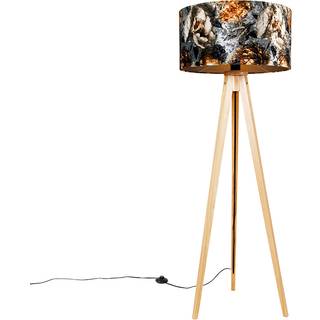 Gulvlampe Tripod Natur med leopardskærm 50 cm - Tripod Classic