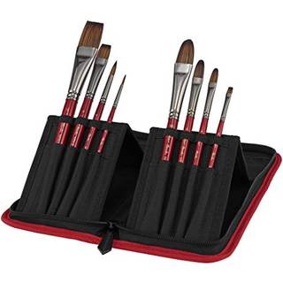 Kreativ Mark Artist Staccato PAINE BRUSE SET AF 8 KORT HANDLING PAINTBRUSHES TIL ACRYLICS Vandfarver & Gouache inkluderer arrang?r rejsesag