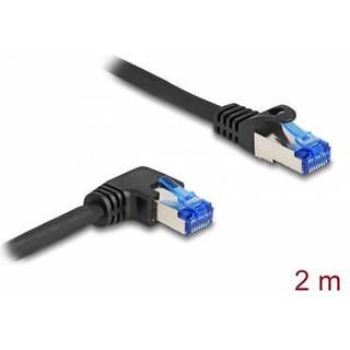 Delock RJ45 netværkskabel Cat.6A, lige/vinklet højre, 2 m – sort