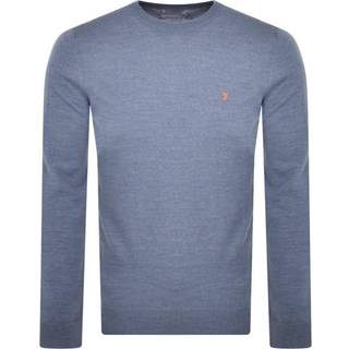 Farah Vintage Mullen Merino Wool Jumper Blue