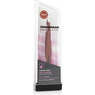 Tweezerman Studio Collection Stainless Steel Slant Spidse pincetter Signature Red 1 stk. - 1 stk.