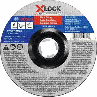 Bosch CWX27LM500 5 in. x 1/8 in. X-Lock Metal Cutting Abrasive Wheel 30 Grit kompatibelt med 7/8 tommer. Arbor type 27A (ISO 42) til applikatione