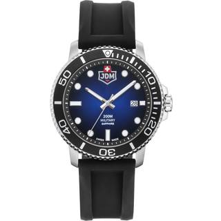 JDM Military Tango Blue Dial Black Silicone Strap Men's Watch JDM-WG008-01