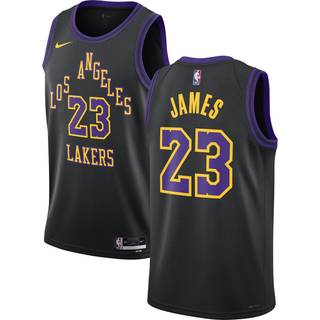 Lebron James Los Angeles Lakers City Edition Nike Dri-FIT NBA Swingman-trøje til mænd - sort - XXL