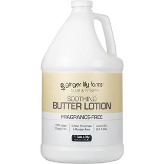 Ginger Lily Farms Club & Fitness Beroligende smørlotion til tør hud 100% Vegansk og grusomhedsfri duftfri 1 gallon (128 fl oz) Refill