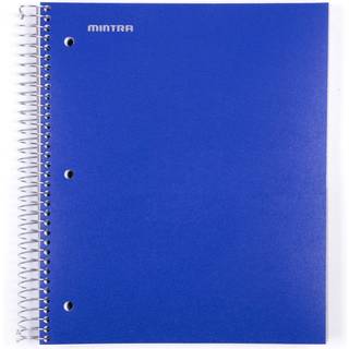 MINTRA OFFICE Holdbare spiral notebooks 5 Emne (Blue College styrede 1pk) 200 ark poly lommer fugtigheds resistent dækningsskolekontorvirksomhed