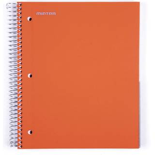 MINTRA OFFICE Holdbare spiral notebooks 5 Emne (Orange College styrede 1PK) 200 ark poly Lommer Fugtighedsbestandig Cover School Office Business
