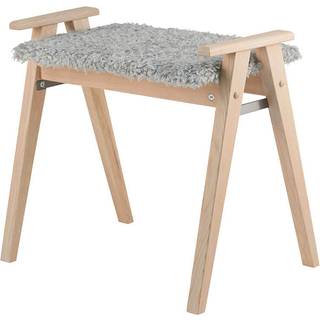 Oscarssons Möbel, Alme Stool Hvidolieret eg/fåreskindslook lysegrå
