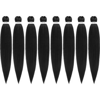 DIFUNEE PRE-STRENCHED FLETTIGHED HAID-22 tommer 8 pakker naturligt sort lange fletningsh?r til twist eller kasse fletninger yaki tekstur varmt va