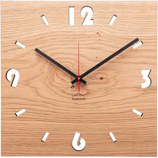 Huamet CH51-A-1604 Holz-Wanduhr Eiche Eckig