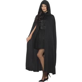 Schwarzes Cape als Kapuzen Umhang Deluxe