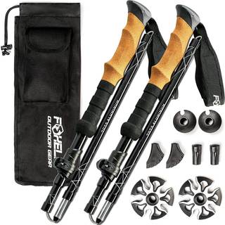 Foxelli Folding Trekking Poles - 2 -PC Ultra Compact vandrest?nger til m?nd og kvinder letv?gts st?rk aluminium 7075 sammenfoldelige sammenfoldel