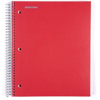 MINTRA OFFICE Holdbare spiral notebooks 5 Emne (Red College styret 1PK) 200 ark poly lommer fugtigheds resistent cover skolekontorvirksomhed prof
