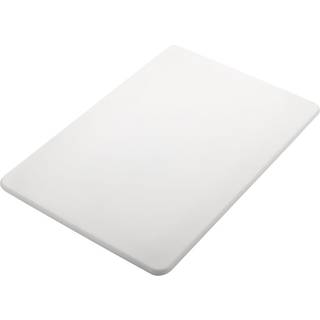 Skærebræt af polypropylen plast 51 x 38 x 1,25 cm, glat - Hvid