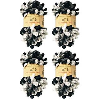 Jubileeyarn Fun Finger Loops Yarn - Polyester Jumbo Loop Garn - 100g/Skein - Hera - 4 SKEINS