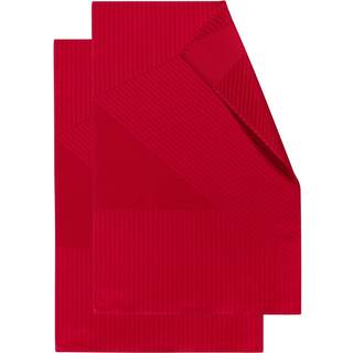 NJRD Stripes viskestykke 47x70 cm 2-pak Rød
