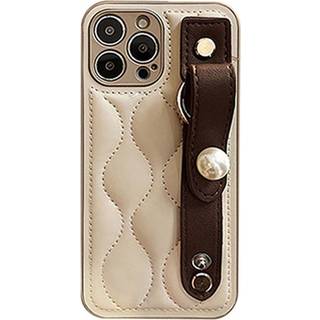 iPhone 12 Pro Læder Cover m. Strop - Beige