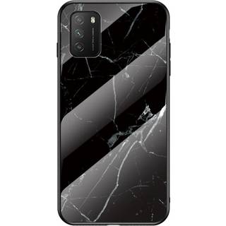 Xiaomi Poco M3 Plastik Cover m. Glasbagside - Sort Marmor