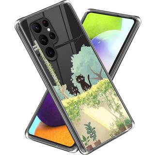 Samsung Galaxy S23 Ultra Plastik Transparent Bagside Cover m. Motiv - To Katte