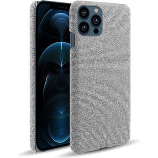 iPhone 13 Pro KSQ Stof Plastik Cover - Lysegrå