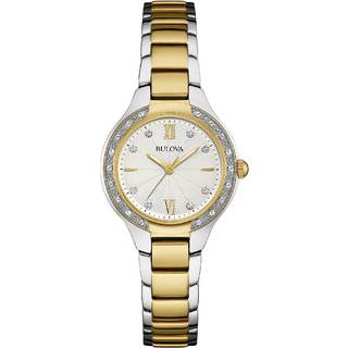 Bulova 98W221 Diamond Hvid/Gul guldtonet stål Ø28 mm