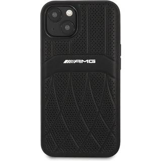 AMG iPhone 13 sort hardcase læder buede linjer
