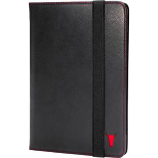 iPad Mini 6 Leather Case (6th Gen 2021) - Black with Red Detail