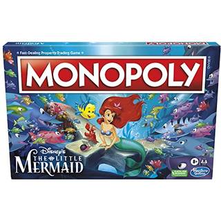 Monopoly: Disneys Den lille havfrue-udgave - Hasbro familiebrætspil med muslingeskaller som spillemarkører og havets lokationer