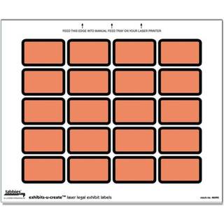 Tabbies juridiske udstillinger-u-create 1-5/8 """" W x 1 """" H Etiketter 8-1/2 """" W x 7 """" H Sheet 240 Etiketter/pakke (48090) Orange