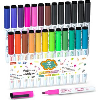 Shuttle Art Dry Erase Markers 25 Pack 20 farver tavle mark?rer bundtet med 5 ekstra sorte fine tip mark?rer til b?rn perfekt til skrivning p? t?r