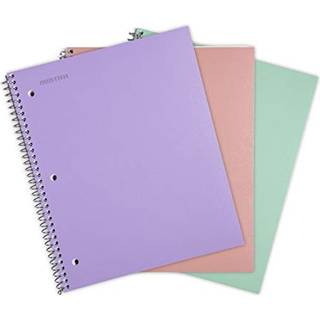 MINTRA OFFICE Holdbare spiral notebooks 1 Emne (Salmon Sage Green Lavendel College regerede 3 pakke) 100 ark poly lomme fugtighed resistent d?kni