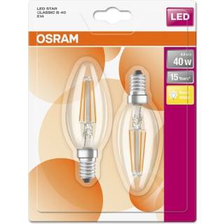 OSRAM Kertepære E14 LED 4W 2700K 470 lumen 2-pakning 4058075815773