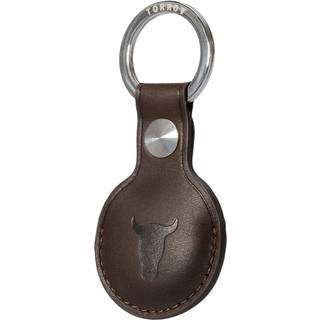 Leather AirTag Keyring - Dark Brown
