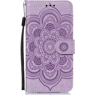 Apple iPhone 11 Læder Flip Cover - Mandala Mønster Lilla