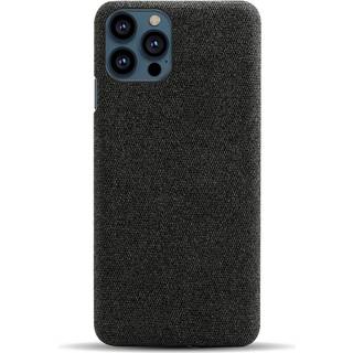 iPhone 13 Pro Max KSQ Stof Plastik Bagside Cover - Sort