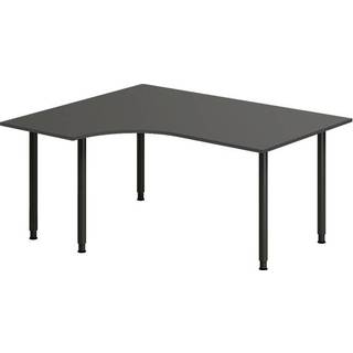 Skrivebord DNA, Antracit 1600x1200 mm Venstre I-ben/Sort