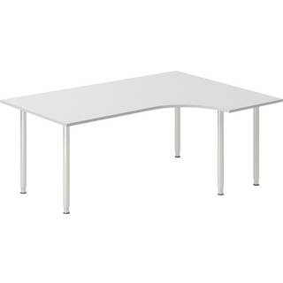 Office skrivebord højrevendt 180x120cm lys grå med alugråt stel